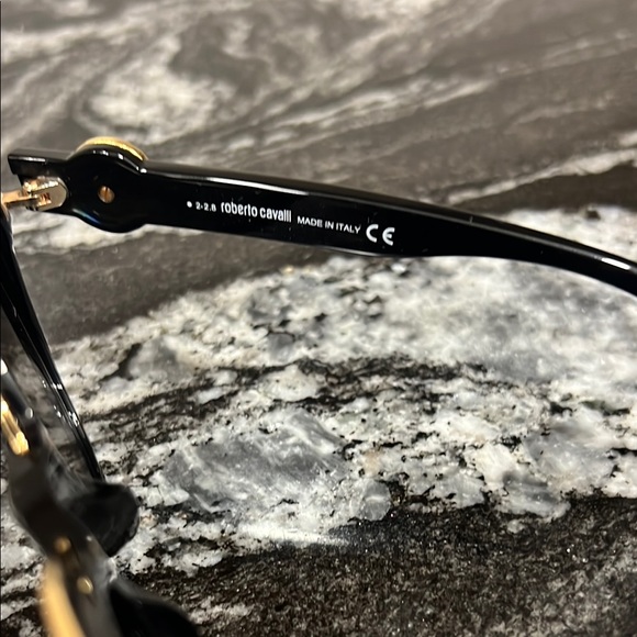 Roberto Cavalli Black and Gold Cat-Eye Sunglasses - Picture 3 of 5